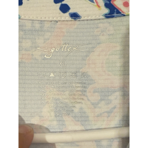 Gottex Tank Dress Womens Size XL Watercolor Paisley Nylon Zipper Athleisure Mode - Picture 4 of 5